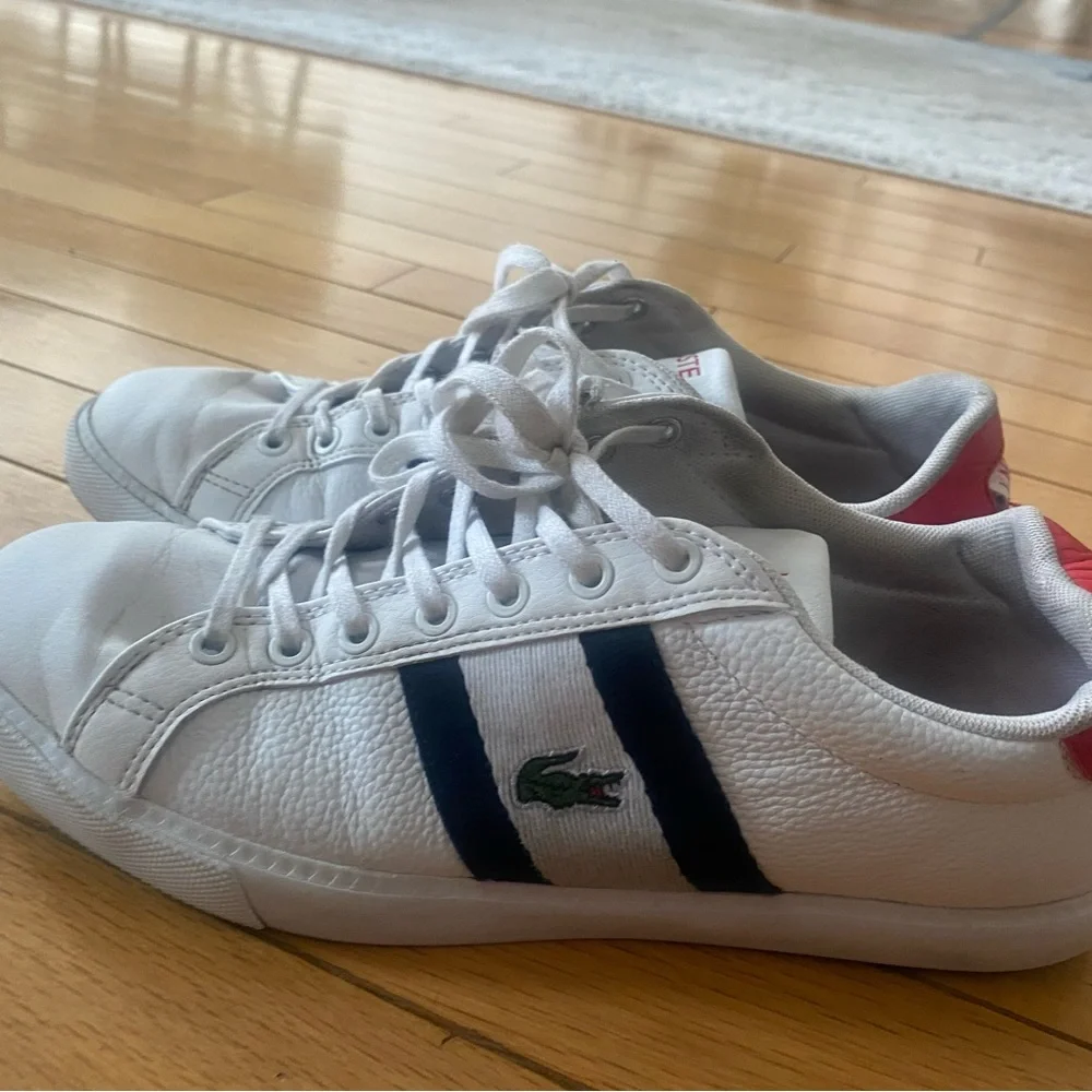 GC Lacoste White lifestyle men’s leather casual Sneakers SZ 7.5 - Picture 3 of 9